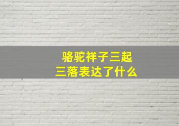 骆驼祥子三起三落表达了什么