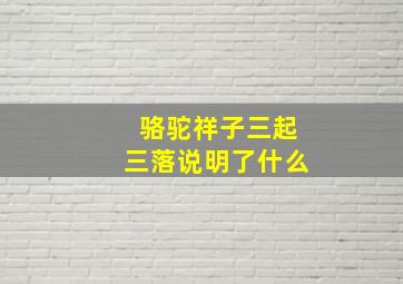 骆驼祥子三起三落说明了什么