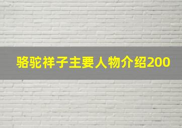 骆驼祥子主要人物介绍200