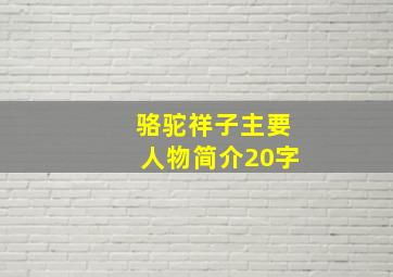 骆驼祥子主要人物简介20字