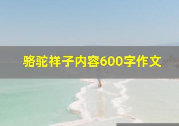 骆驼祥子内容600字作文