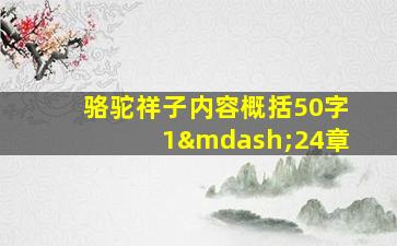 骆驼祥子内容概括50字1—24章