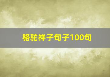 骆驼祥子句子100句