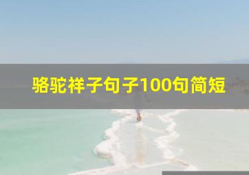 骆驼祥子句子100句简短