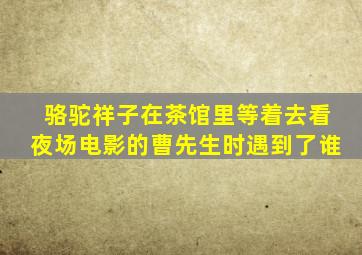 骆驼祥子在茶馆里等着去看夜场电影的曹先生时遇到了谁