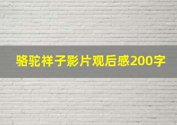 骆驼祥子影片观后感200字