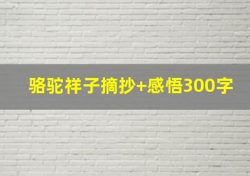 骆驼祥子摘抄+感悟300字