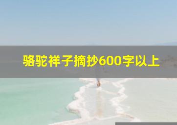 骆驼祥子摘抄600字以上