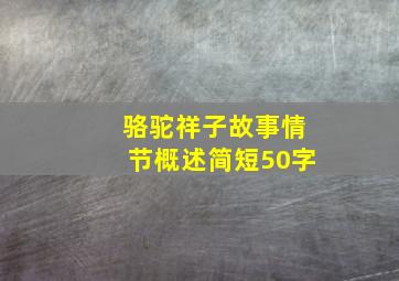 骆驼祥子故事情节概述简短50字