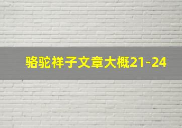 骆驼祥子文章大概21-24