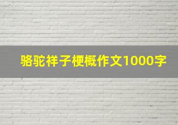 骆驼祥子梗概作文1000字