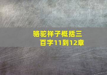 骆驼祥子概括三百字11到12章