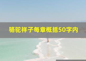 骆驼祥子每章概括50字内