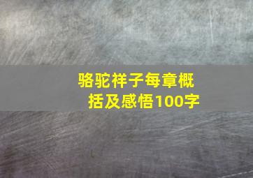 骆驼祥子每章概括及感悟100字