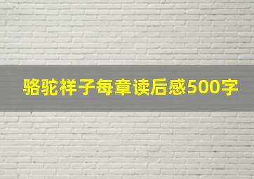 骆驼祥子每章读后感500字