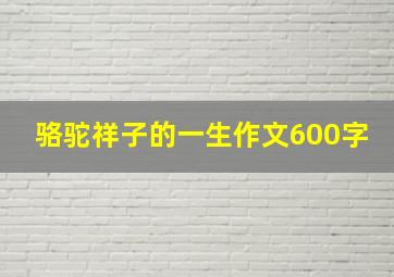 骆驼祥子的一生作文600字