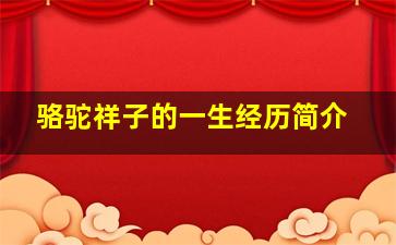 骆驼祥子的一生经历简介