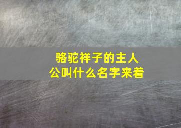 骆驼祥子的主人公叫什么名字来着