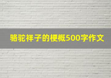 骆驼祥子的梗概500字作文