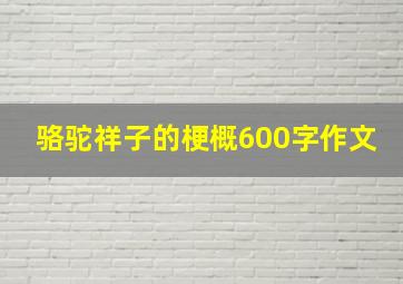 骆驼祥子的梗概600字作文