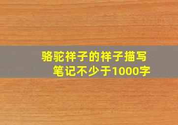 骆驼祥子的祥子描写笔记不少于1000字