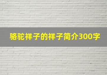 骆驼祥子的祥子简介300字