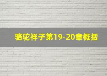 骆驼祥子第19-20章概括