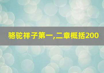 骆驼祥子第一,二章概括200