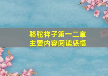 骆驼祥子第一二章主要内容阅读感悟