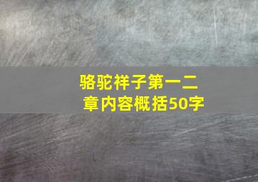 骆驼祥子第一二章内容概括50字