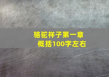 骆驼祥子第一章概括100字左右