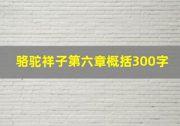 骆驼祥子第六章概括300字