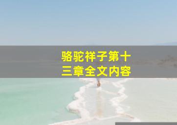 骆驼祥子第十三章全文内容