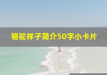 骆驼祥子简介50字小卡片