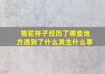 骆驼祥子经历了哪些地方遇到了什么发生什么事