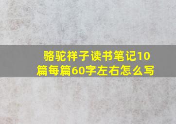 骆驼祥子读书笔记10篇每篇60字左右怎么写