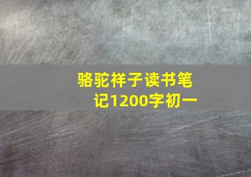 骆驼祥子读书笔记1200字初一