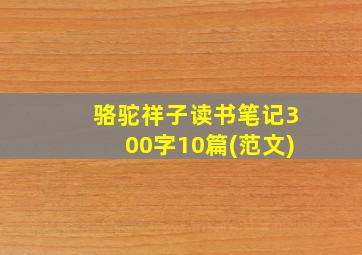 骆驼祥子读书笔记300字10篇(范文)