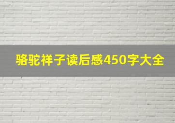 骆驼祥子读后感450字大全