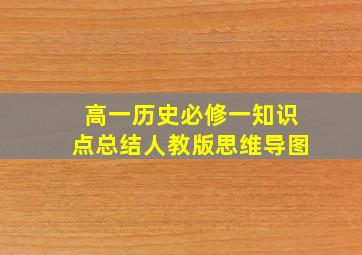 高一历史必修一知识点总结人教版思维导图