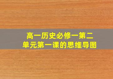 高一历史必修一第二单元第一课的思维导图