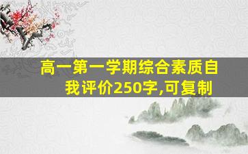 高一第一学期综合素质自我评价250字,可复制