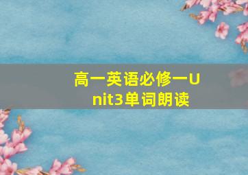 高一英语必修一Unit3单词朗读