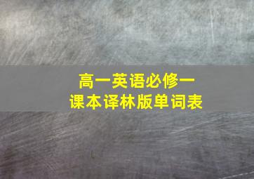 高一英语必修一课本译林版单词表