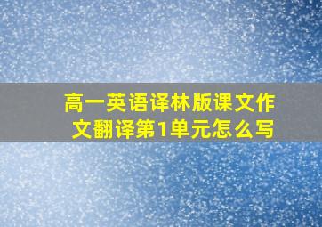 高一英语译林版课文作文翻译第1单元怎么写