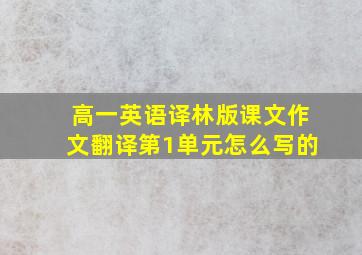 高一英语译林版课文作文翻译第1单元怎么写的