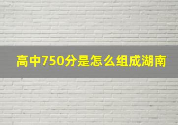 高中750分是怎么组成湖南