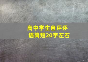 高中学生自评评语简短20字左右