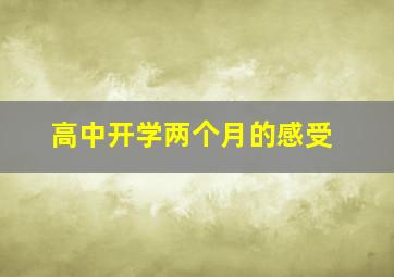 高中开学两个月的感受