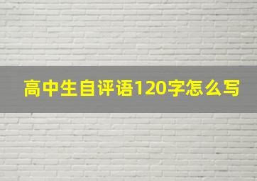 高中生自评语120字怎么写